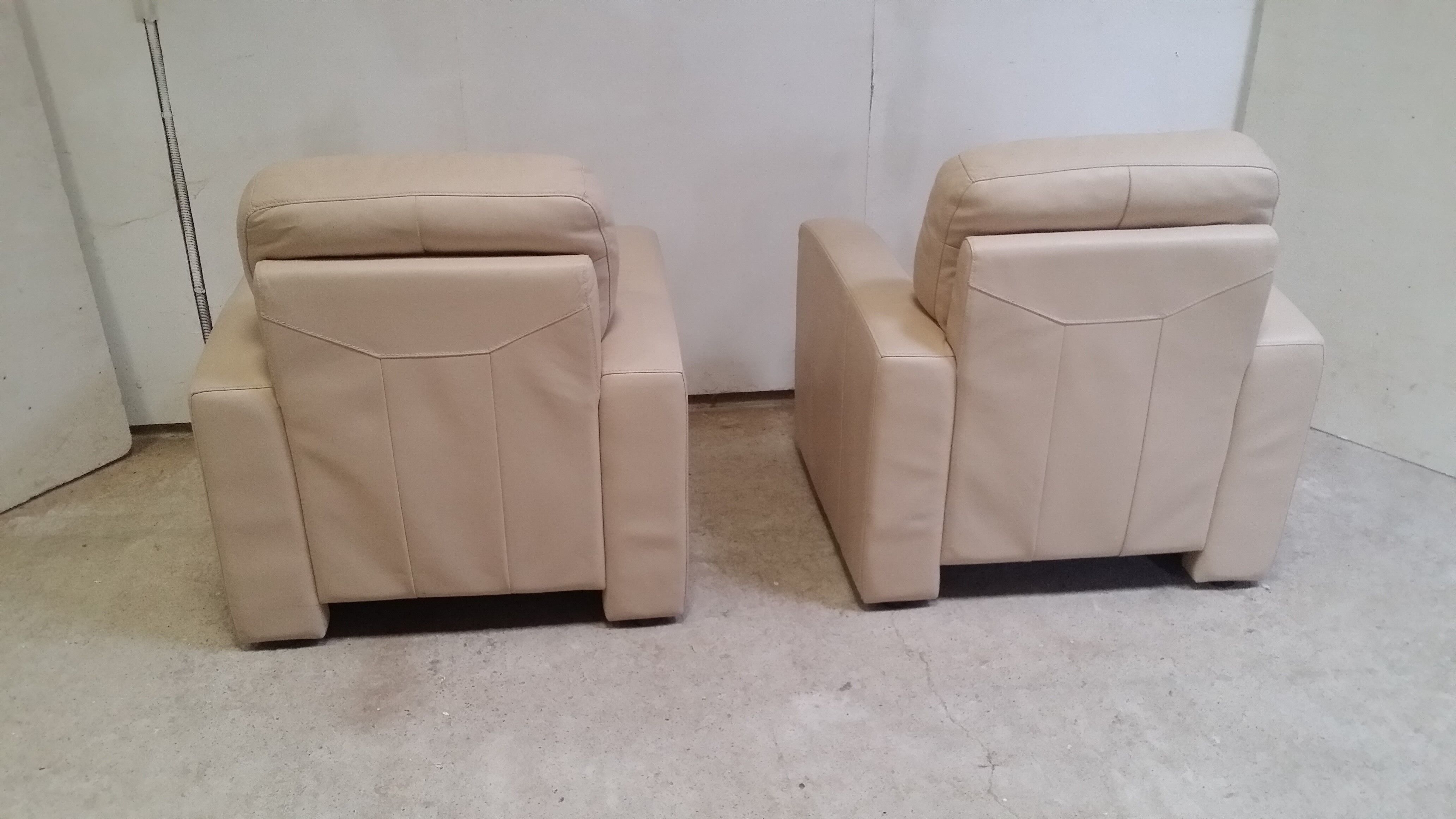 Pair of leather club chairs