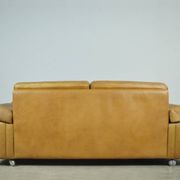 Danish vintage leather 2-seater sofa by svend skipper, 1970s