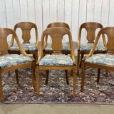 Set of 6 gondola chairs in blond mahogany - 20th century