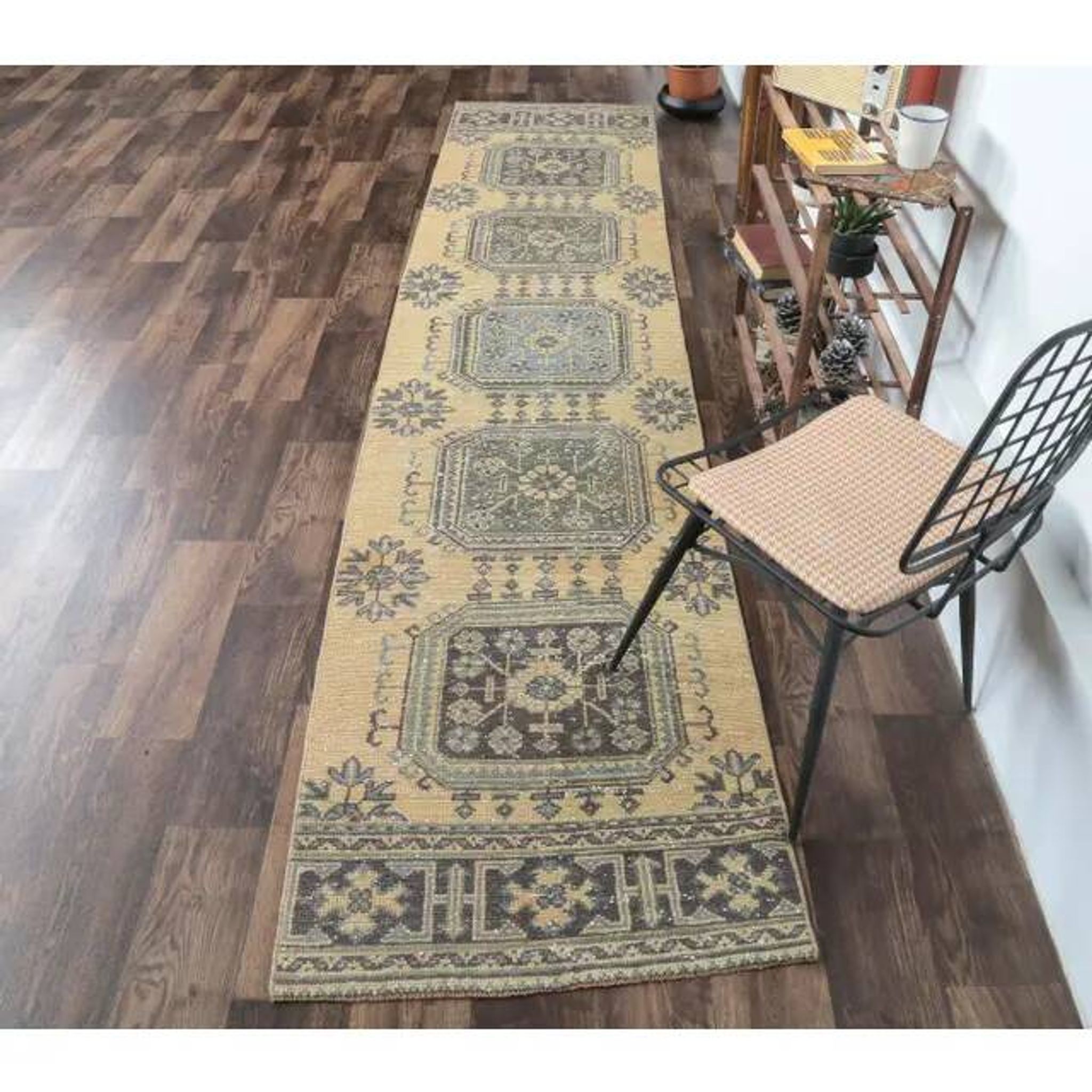 Turkish Handwoven Wool Kilim Rug 89x351