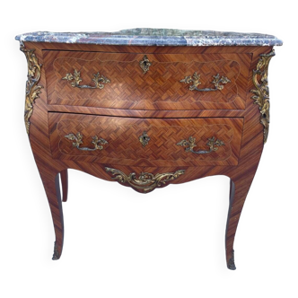 Small Louis XV style desk chest of drawers, 19th century period