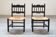 2 low bedroom chairs in hand-woven rice straw, 1950s/1960s