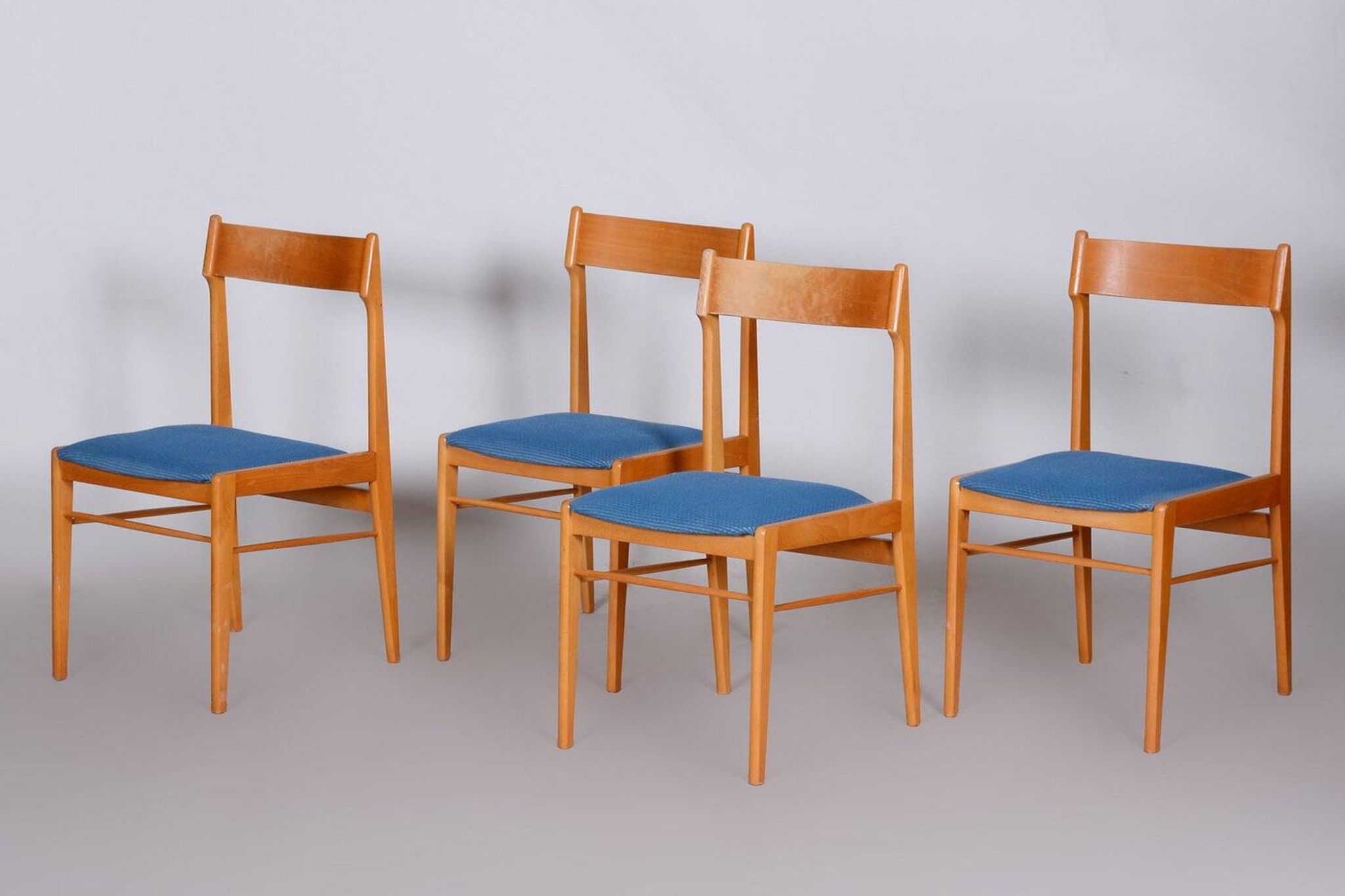 Mid-Century Beech Dining Chairs attributed to Dyha Brno, 1950s, Set of 4