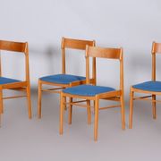 Mid-Century Beech Dining Chairs attributed to Dyha Brno, 1950s, Set of 4