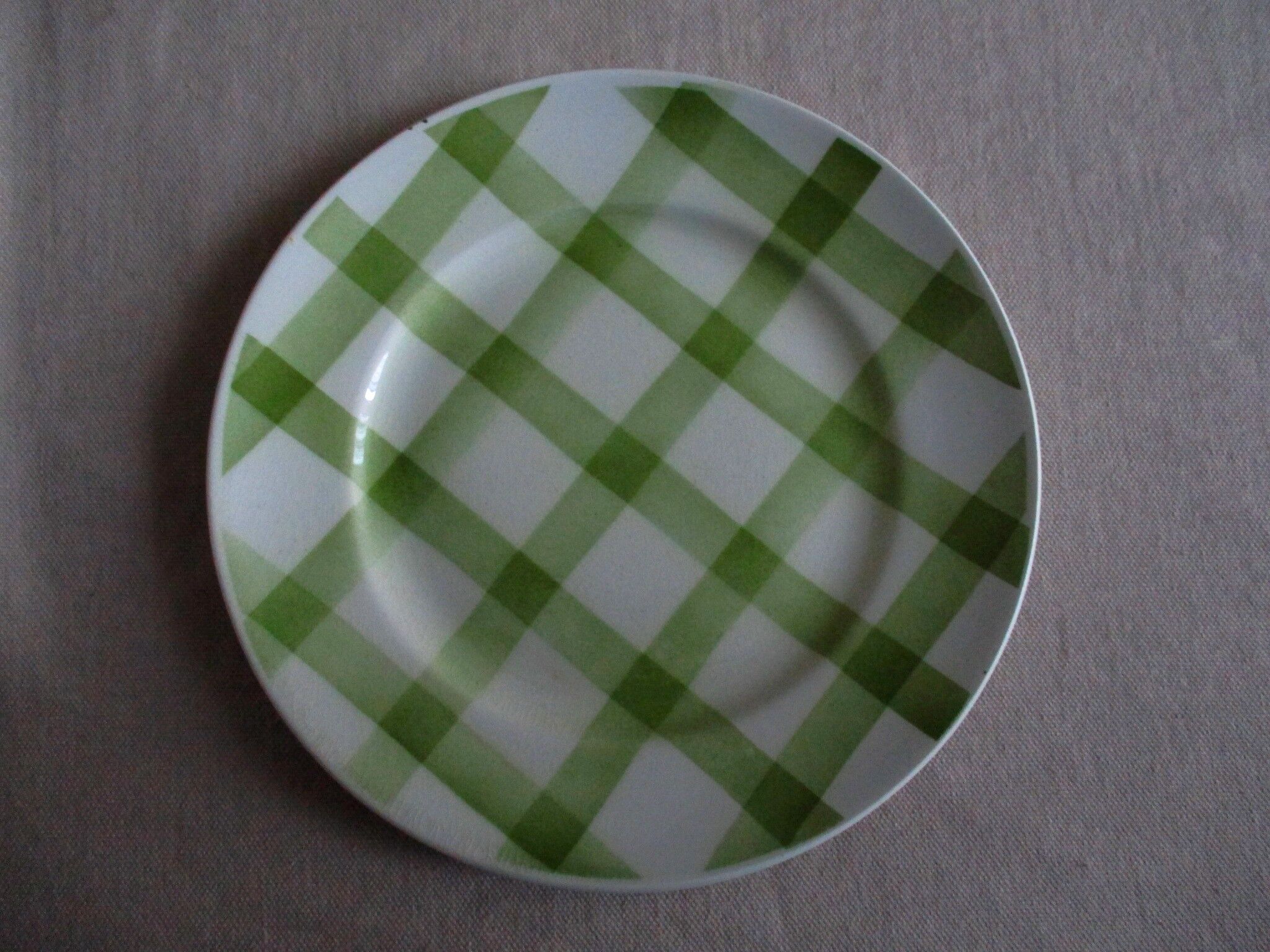 4 plates dessert Moulin des loups Orchies green tiles
