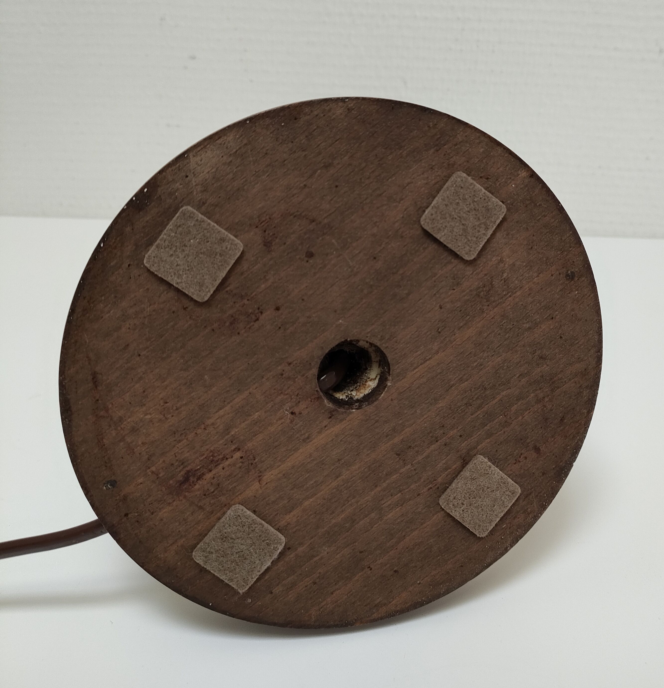 Solid wood lamp decorated with vintage hollow circles