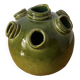 Green ceramic flower pick (Monogram MM)