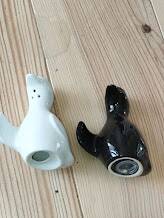 Duo de salières pingouins noir et blanc