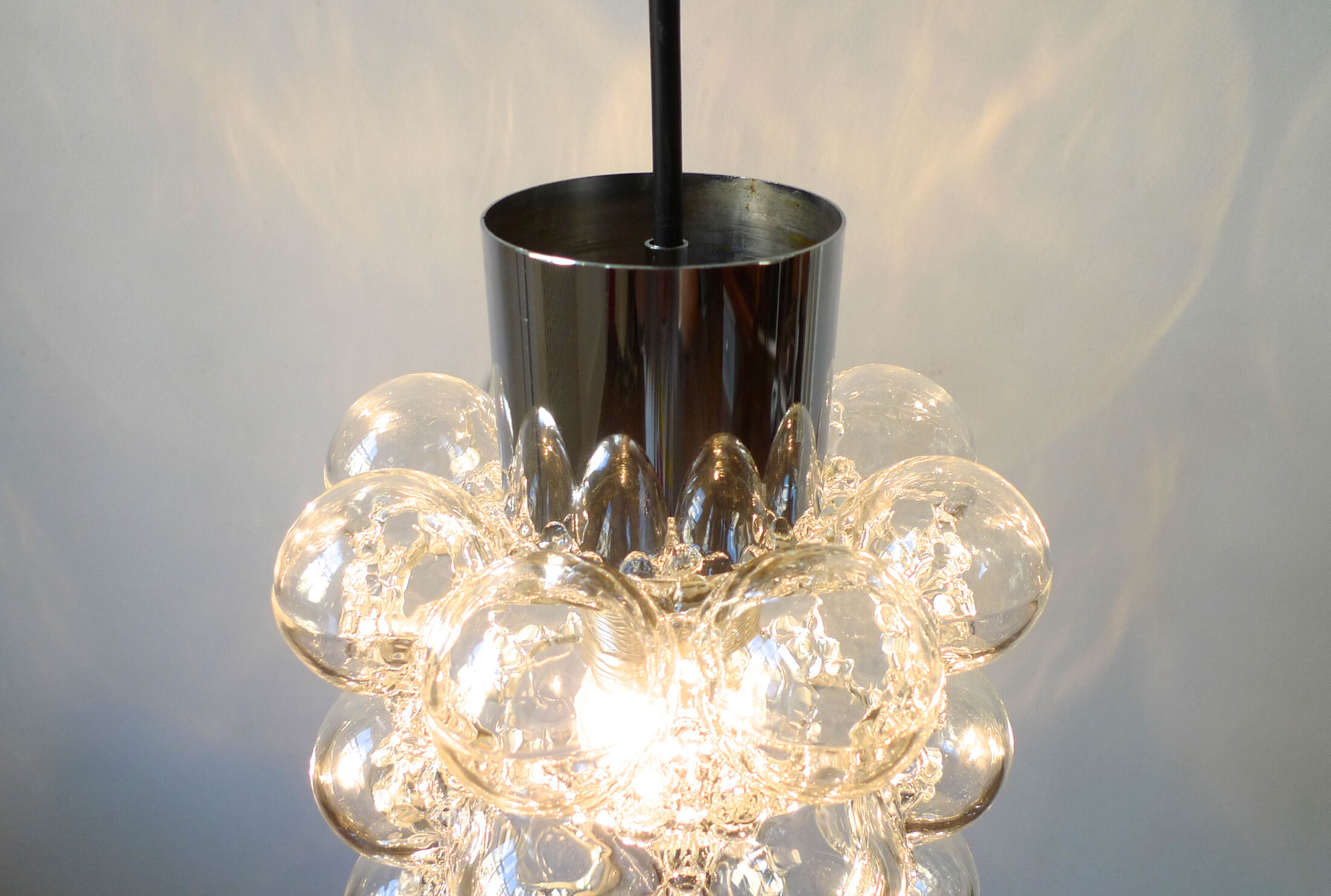 Bubble glass hanging lamp by Helena Tynell for Limburg Glashàtte, 1960s