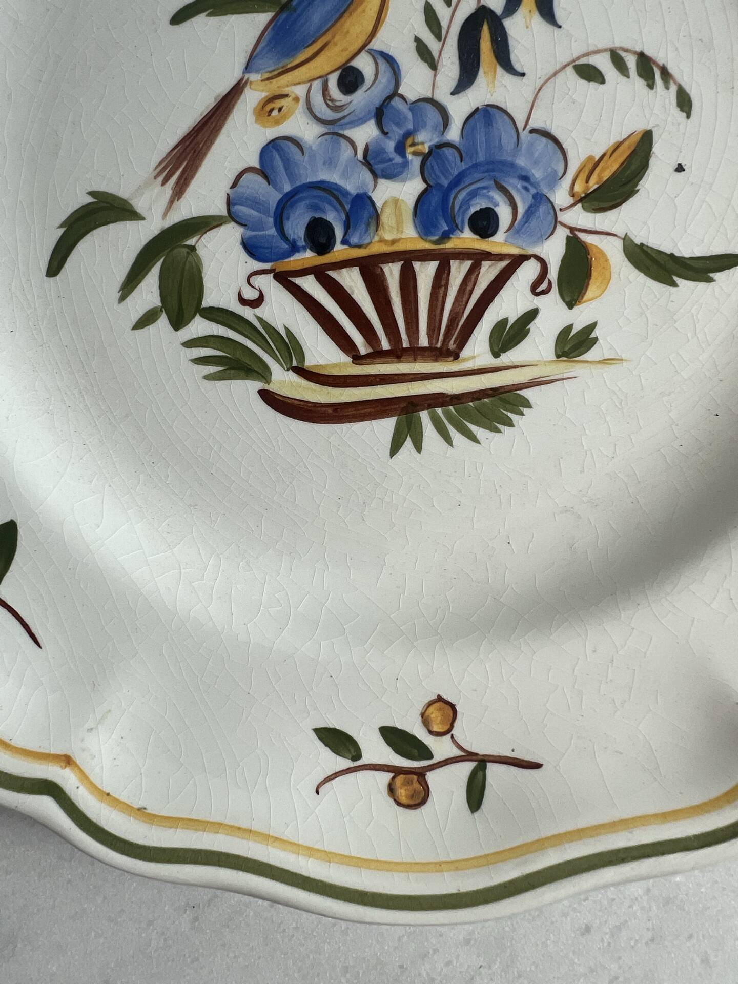 Longchamp hand-painted. Set of 2 flat plates.