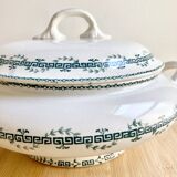 19th century "opaque Gien" iron clay tureen