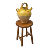 Ancient yellow glazed terracotta jug – South of France – early 10th century