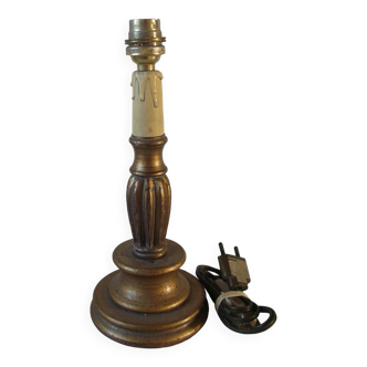 Old Florentine style gilded wood lamp base 26 cm bedside night light