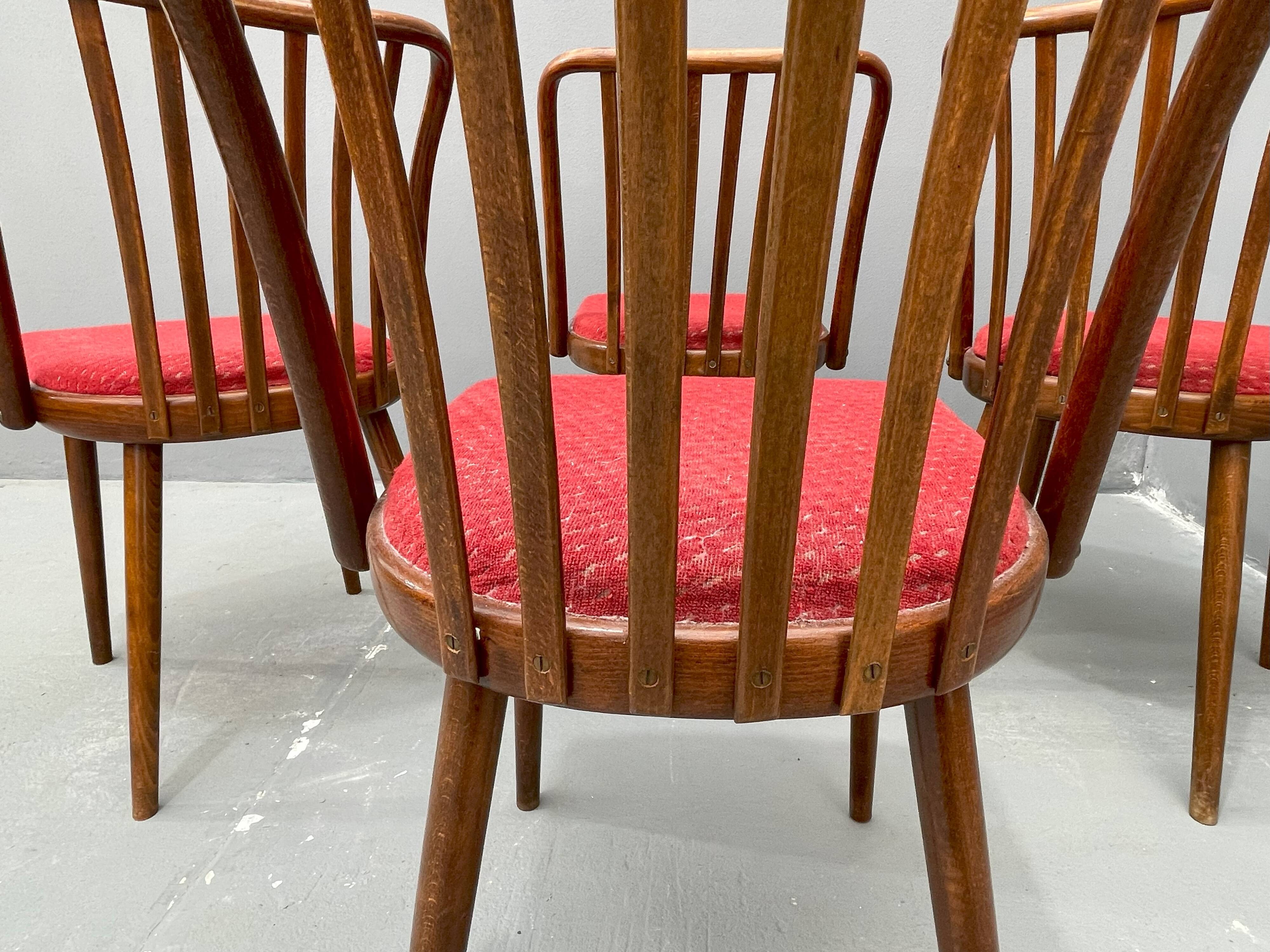 Antonín Šuman – ensemble de chaises des années 1960, Tchécoslovaquie