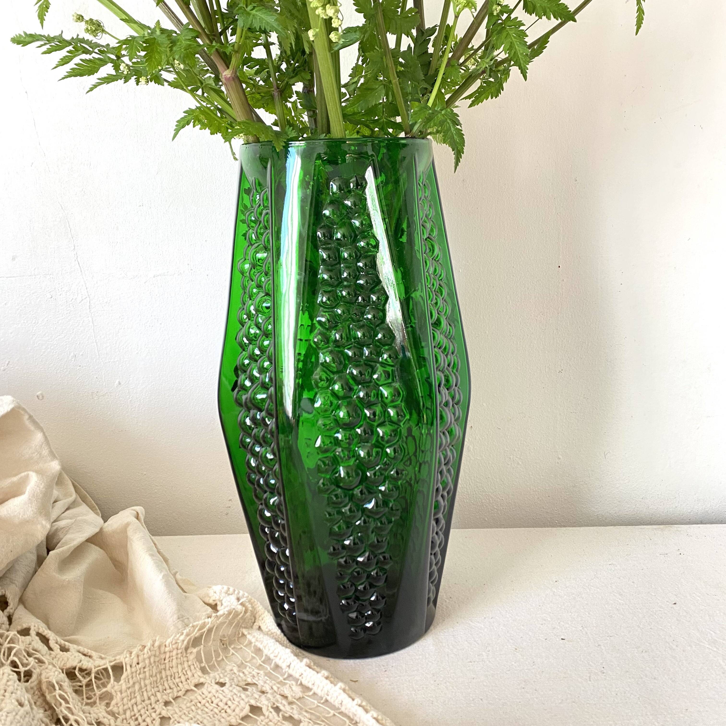 Large Art Deco glass vase 34 cm