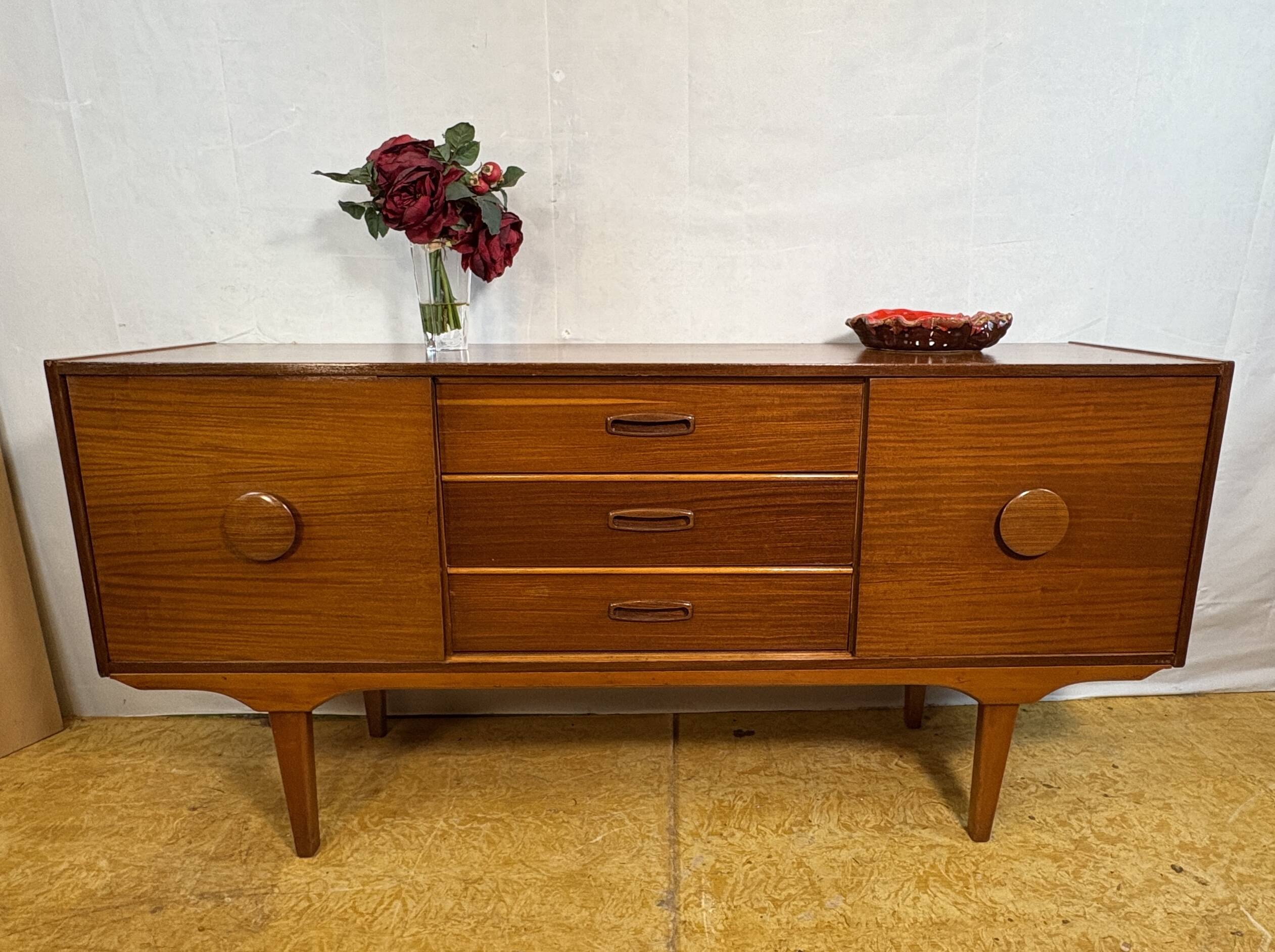 Mid Century Retro Teak Sideboard by Beautility Circa 1960 Danish Design
