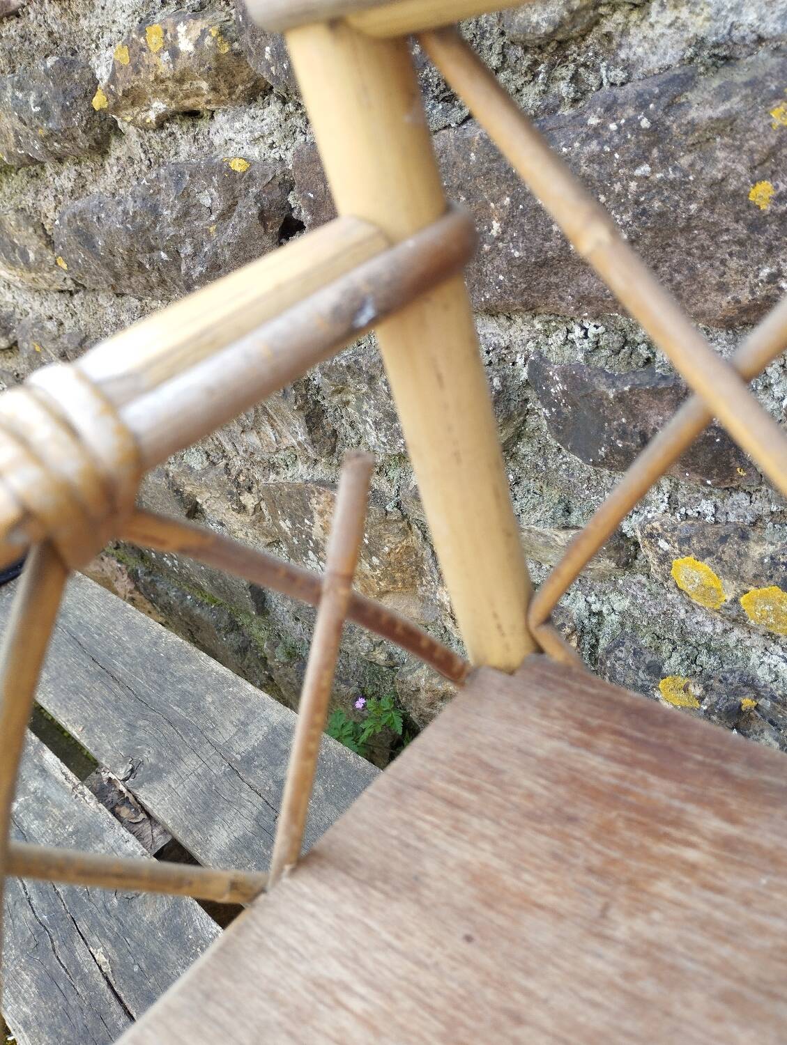 Vintage rattan shelf