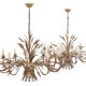 Pair of 12-burner wheat sheaf chandeliers by Hans Kogl