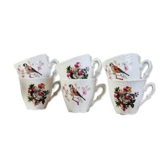 Set of 6 porcelain coffee cups
