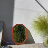 Octagonal beaded wooden mirror