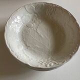 Set de 6 assiettes calotte en faïence anglaise Burleigh Davenport relief feuille de vigne et fraise