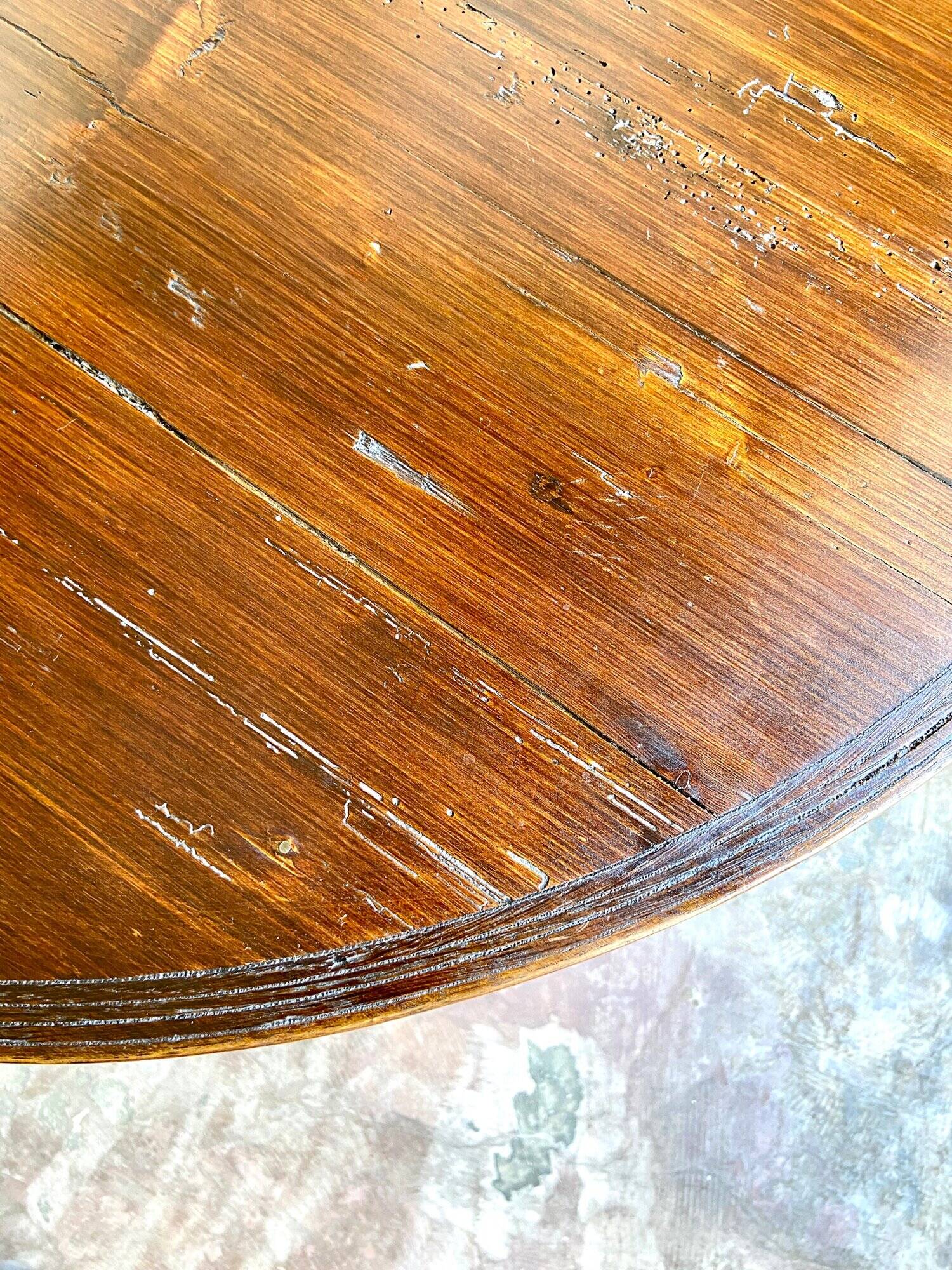Harvestable winegrower's table in dark wood ⌀ 91 cm