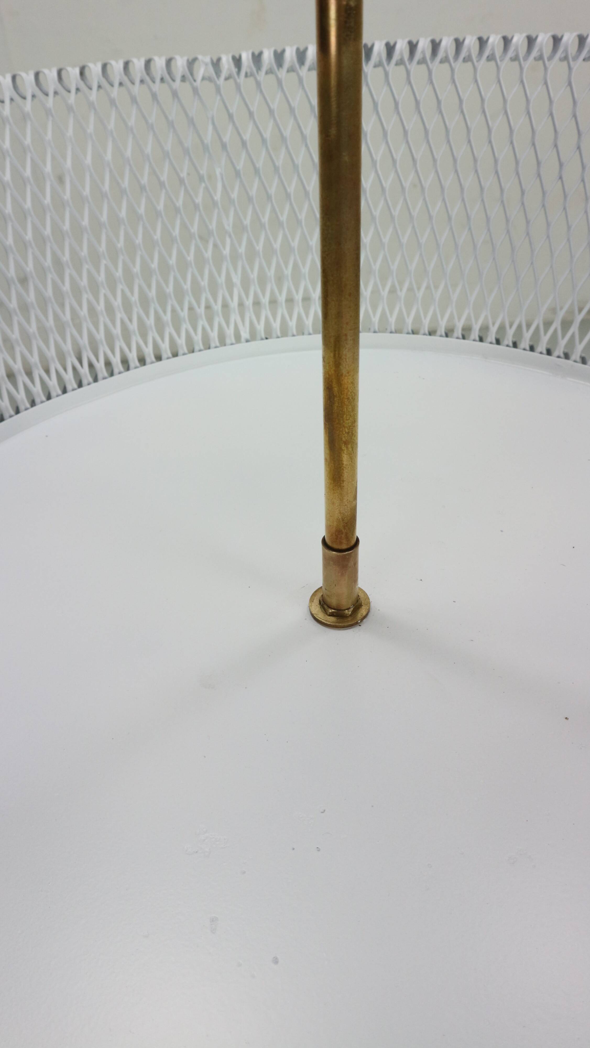 Vintage white metal and brass planter or basked, France 1960s