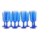 Set of 9 blue champagne flutes