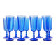 Set of 9 blue champagne flutes