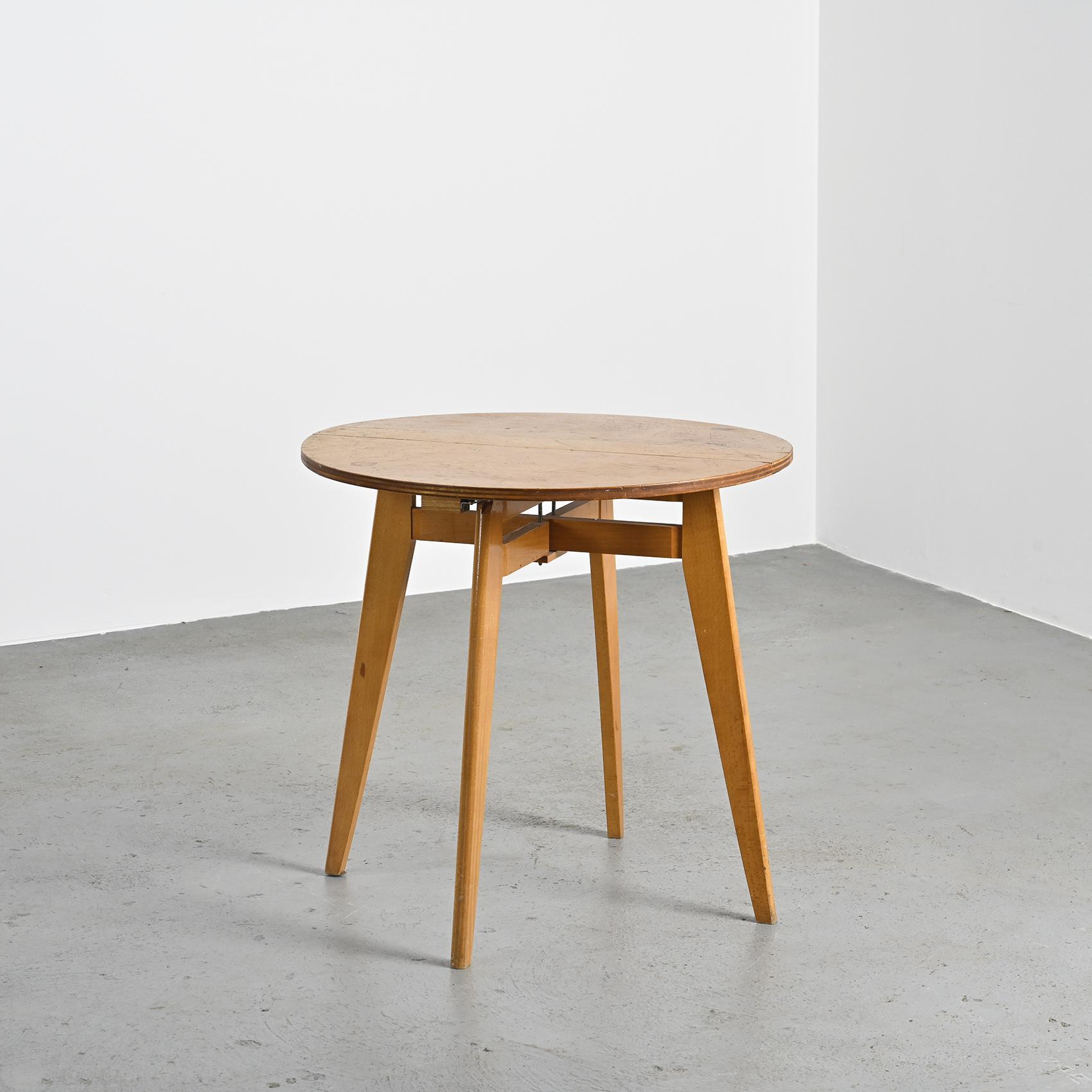 Beech dining table, France, circa 1960