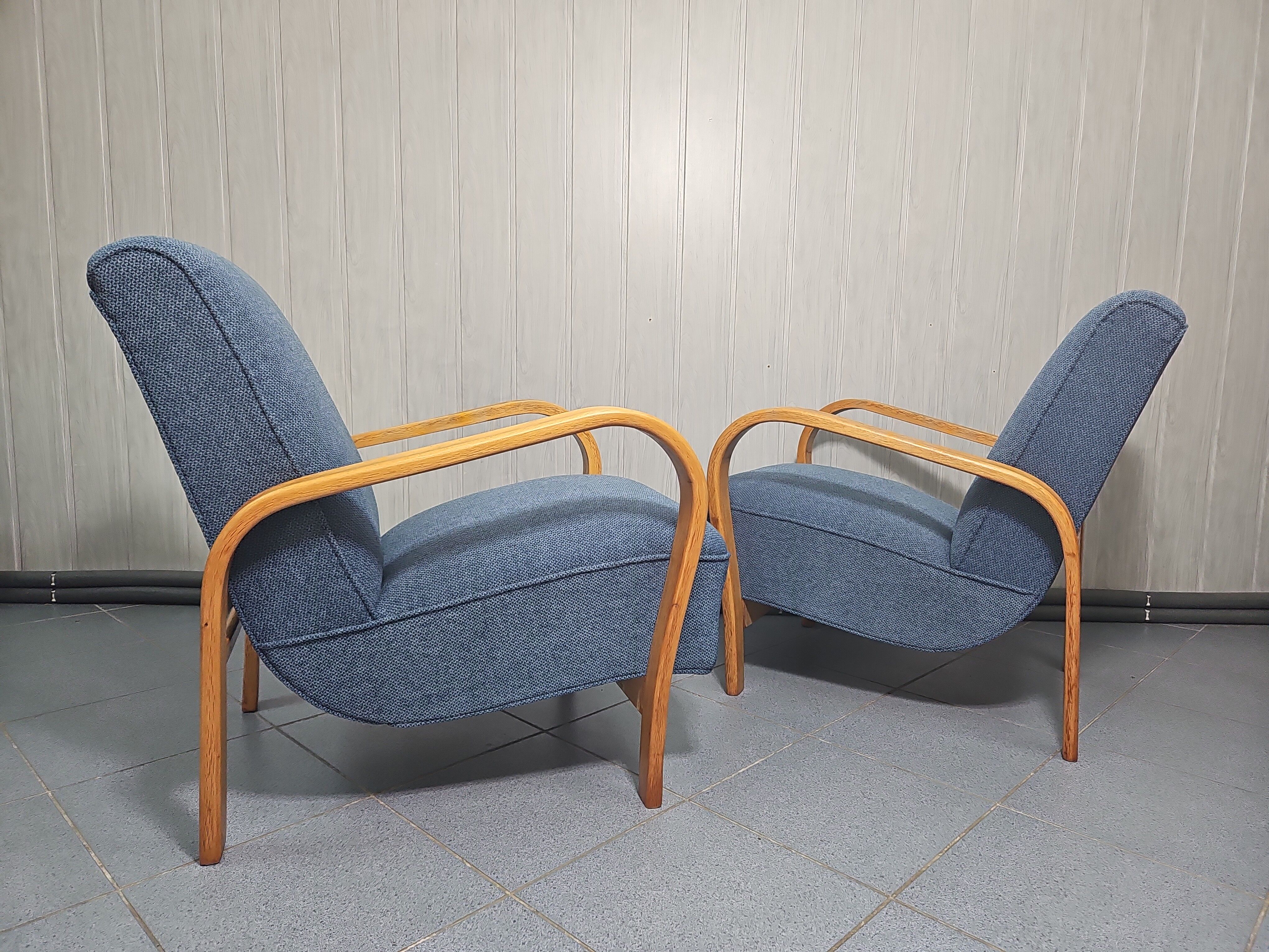 Pair of armchairs designed by K. Koželka & Antonín Kropáček for  Interier Praha Czechoslovakia 1950.