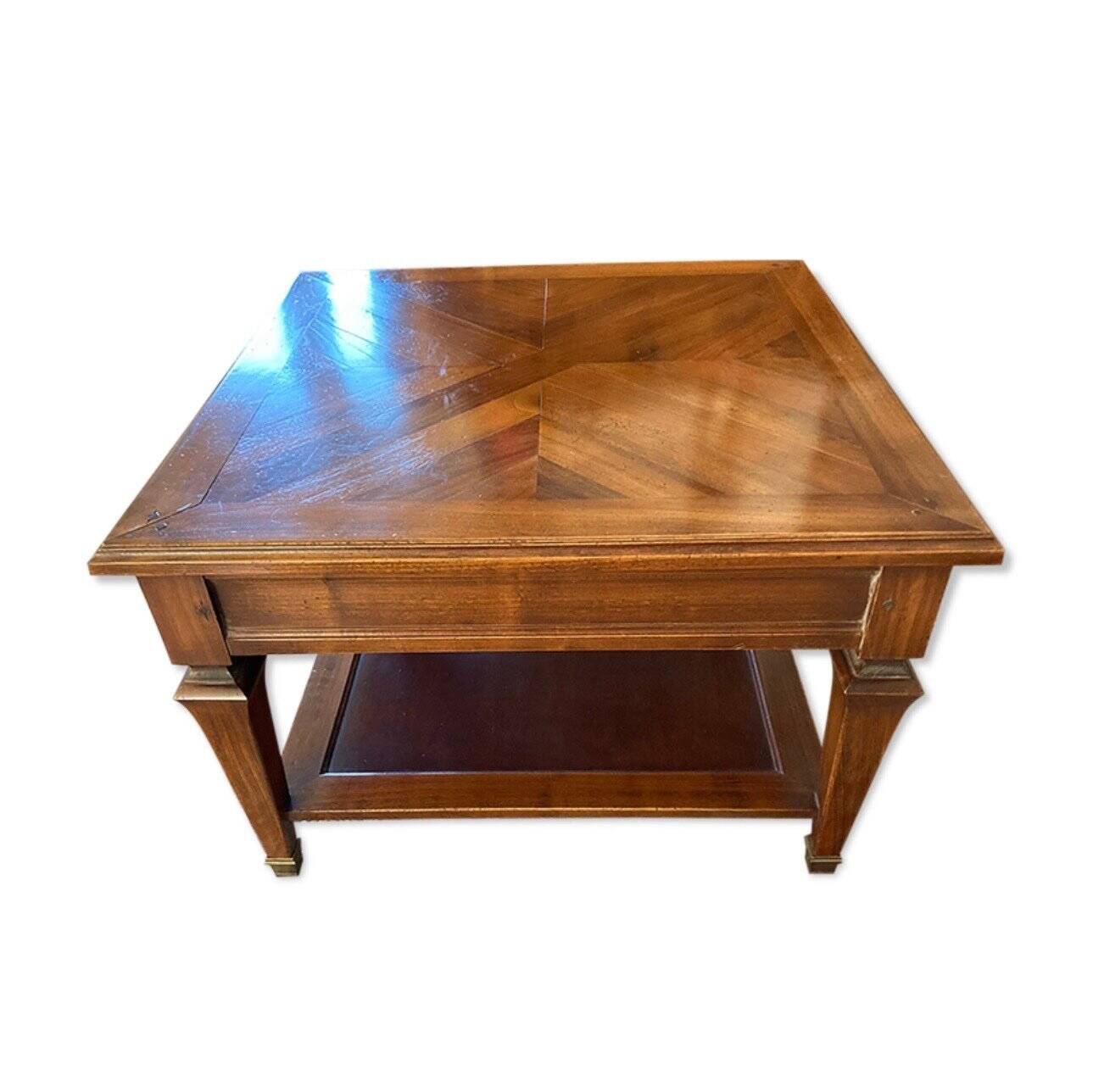 Coffee table in solid walnut – Versailles Parquet marquetry – Louis style