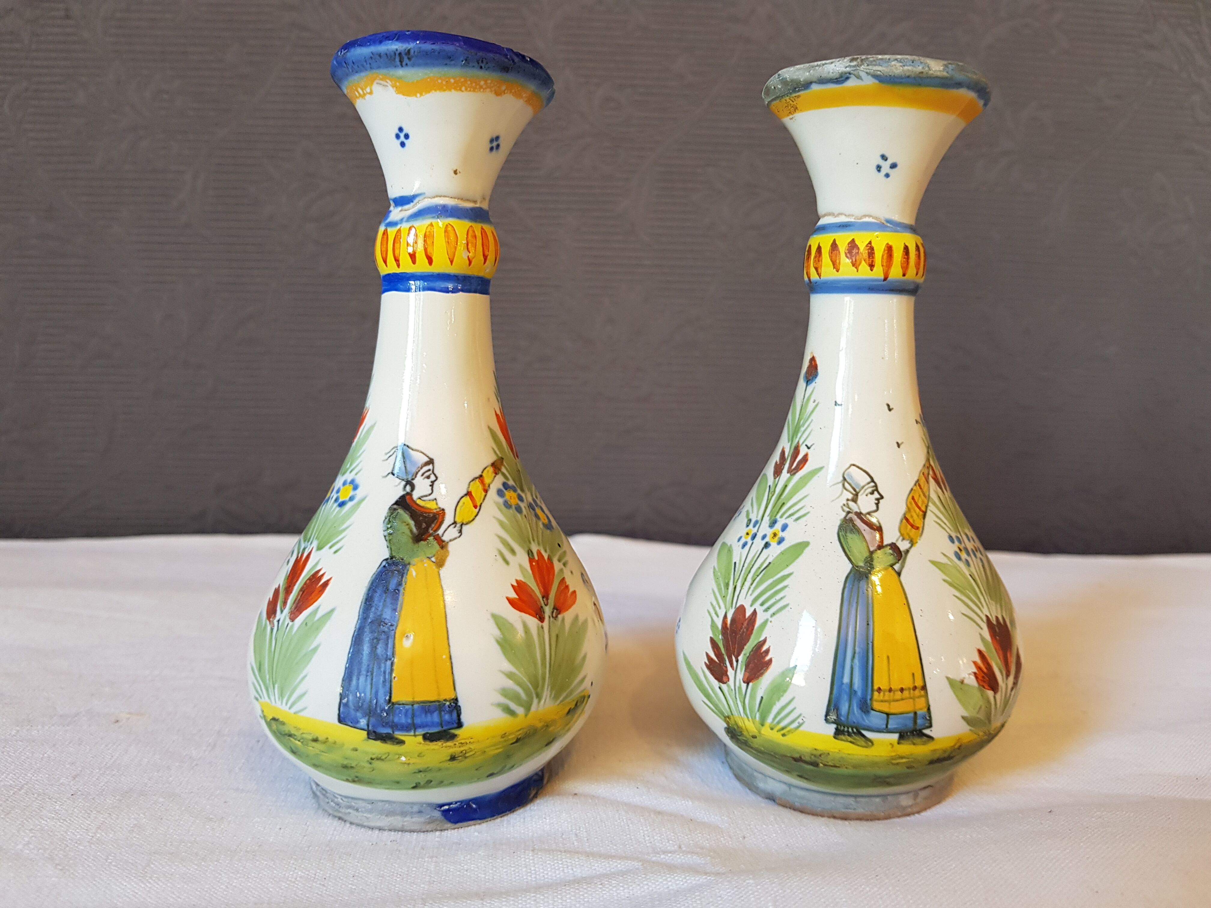 Paire de vases faience Quimper