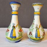 Pair of Quimper earthenware vases