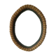 Old oval frame in rattan and wood photo door mirror frame