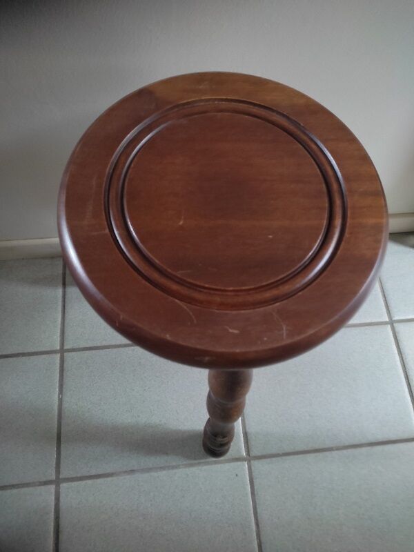 Solid wood stool legs varnished tripod patinated dp 0123251