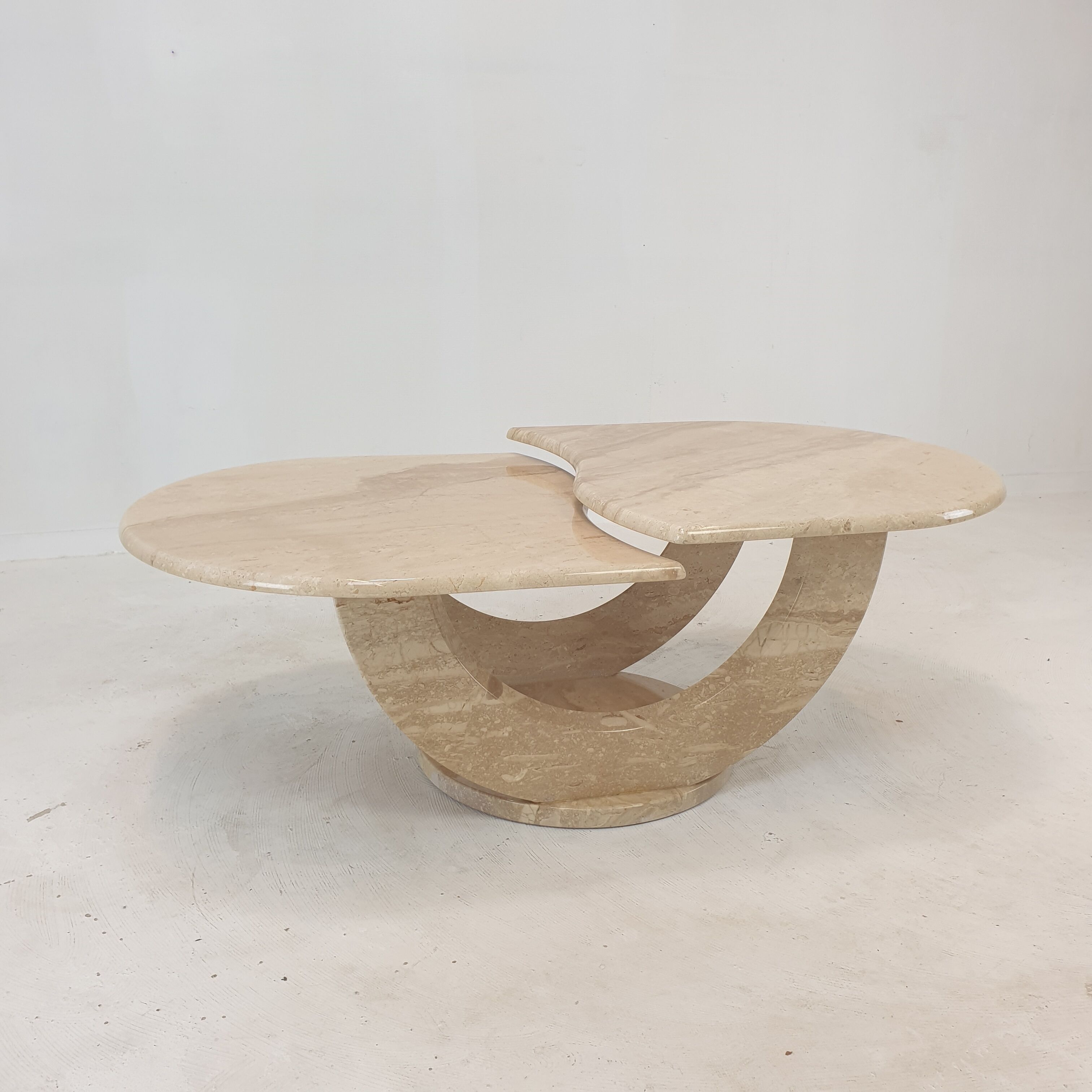 Italian travertine coffee table, 1980s