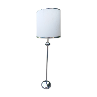 Chrome floor lamp of the year 70 Delmas original lampshade