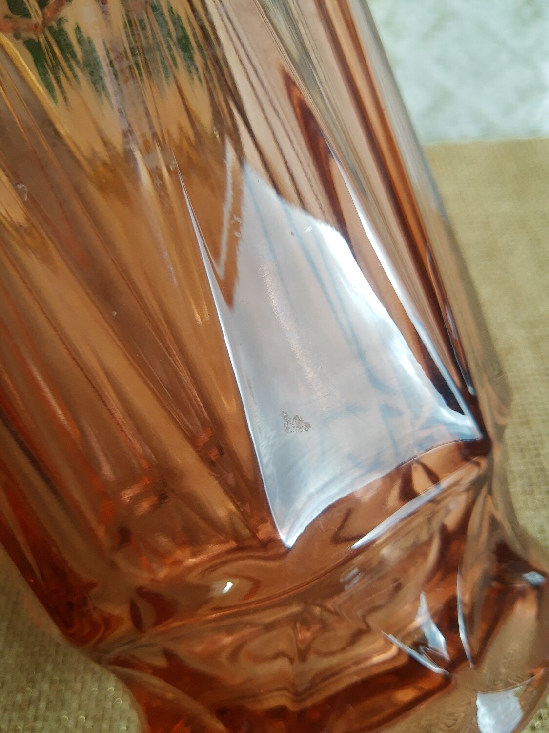 Vintage rosaline pink glass vase