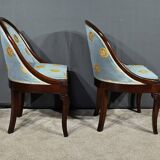 Paire de chaises gondoles en acajou, époque restauration – 1ère partie xixe