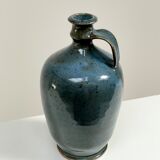 Vase en grès pyrité bleu
