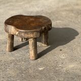 Mini low stool in upcycled old Asian teak H15 D24