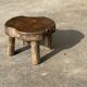 Mini low stool in upcycled old Asian teak H15 D24