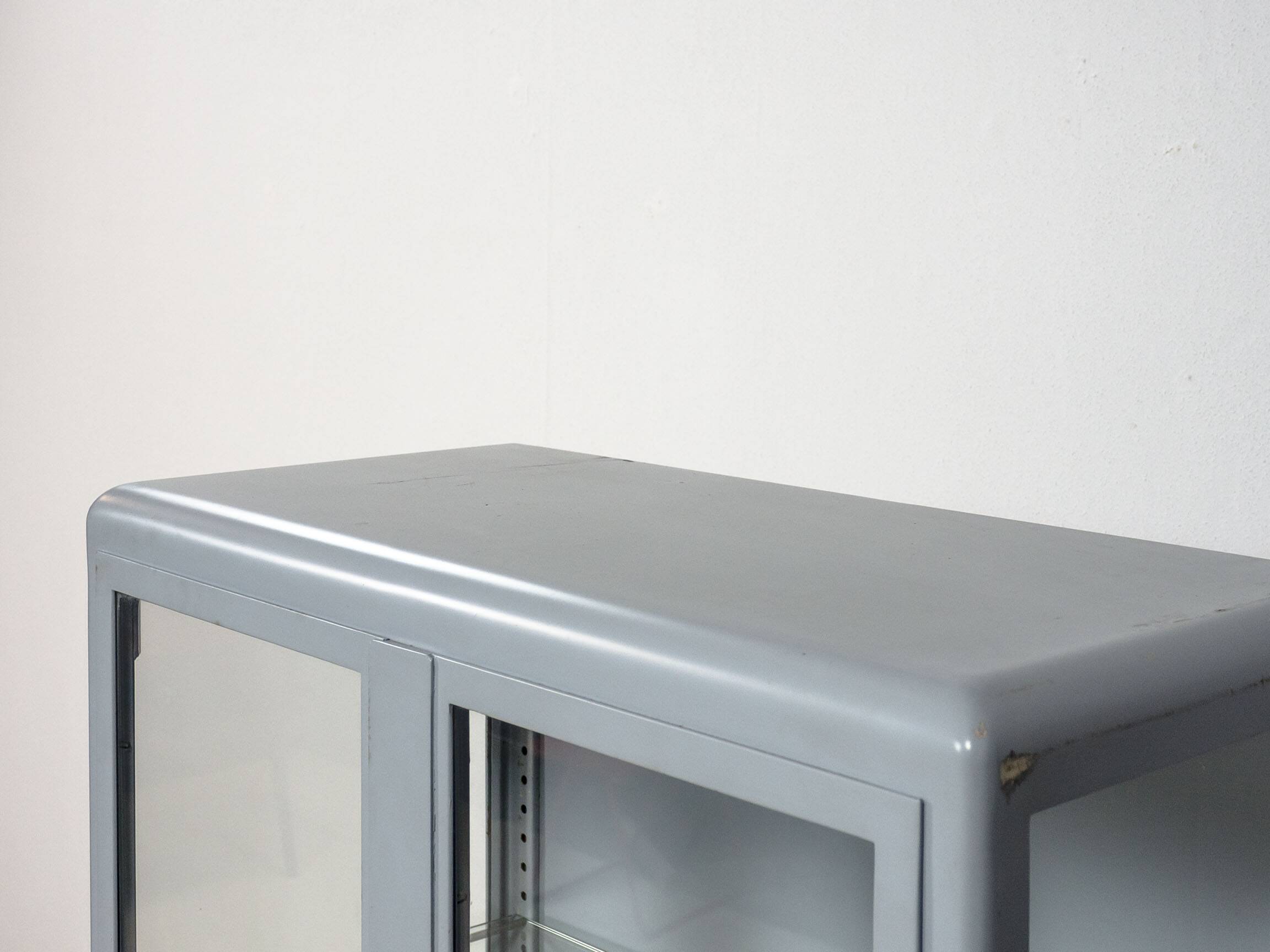 Vintage industrial display cabinet