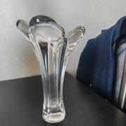 Vase  corolle soliflore en cristal France 1960