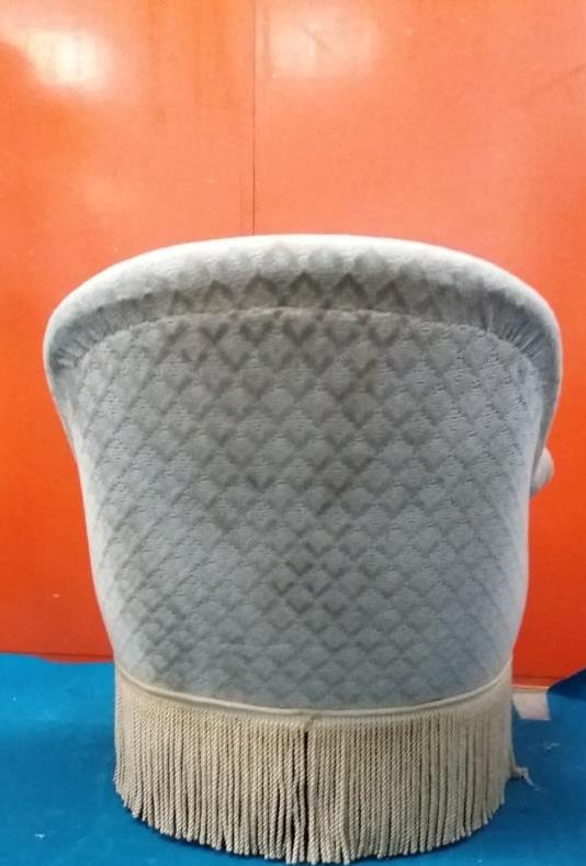 Grey velvet toad chair