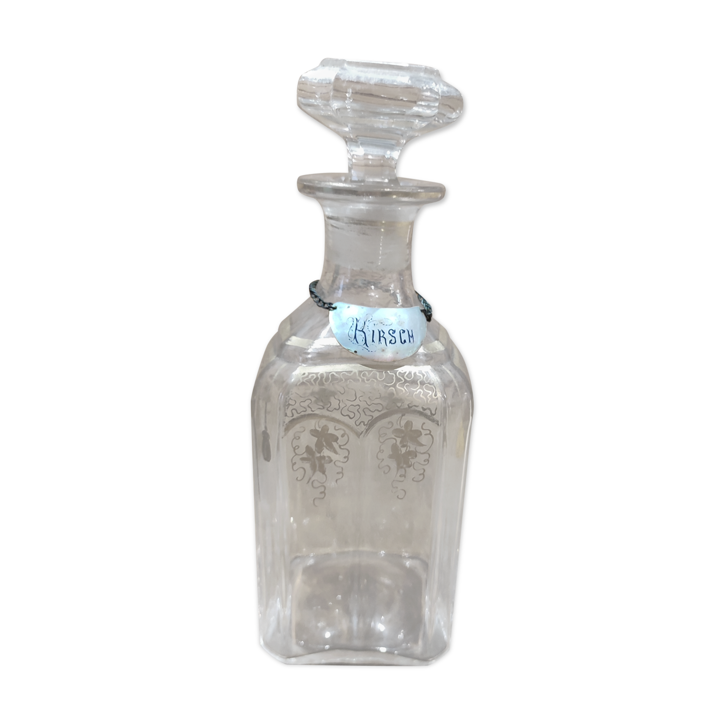 Old carafe kirsch crystal Baccarat and mother-of-pearl