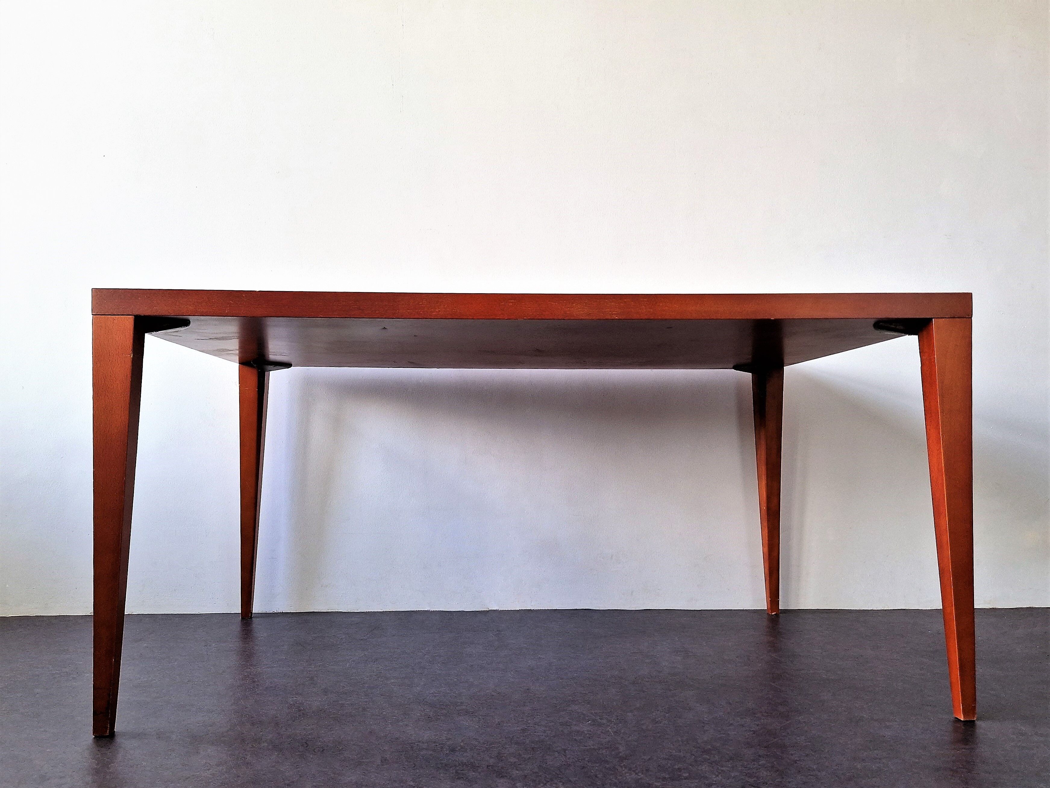 Mahogany wooden dining table, 1980s