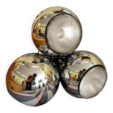 Three chrome metal eyeball spotlights 1970