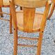 Set of 4 bistro chairs in beech and blond oak from the 50s